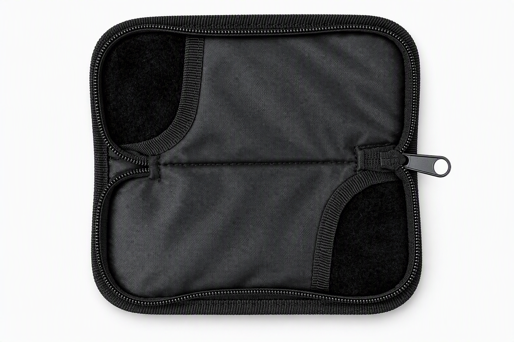 Black Two Pocket Zip Pouch for Knife