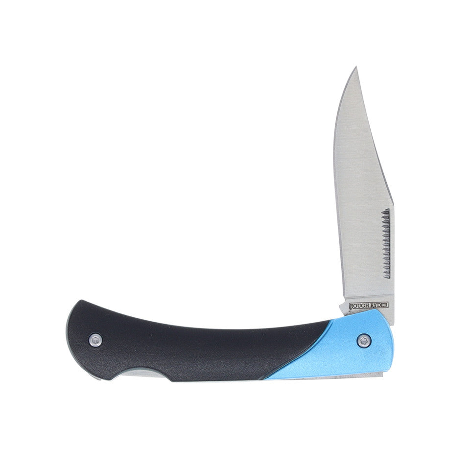 Black and Blue VG-10 Lockback Folding Knife (Rough Ryder)