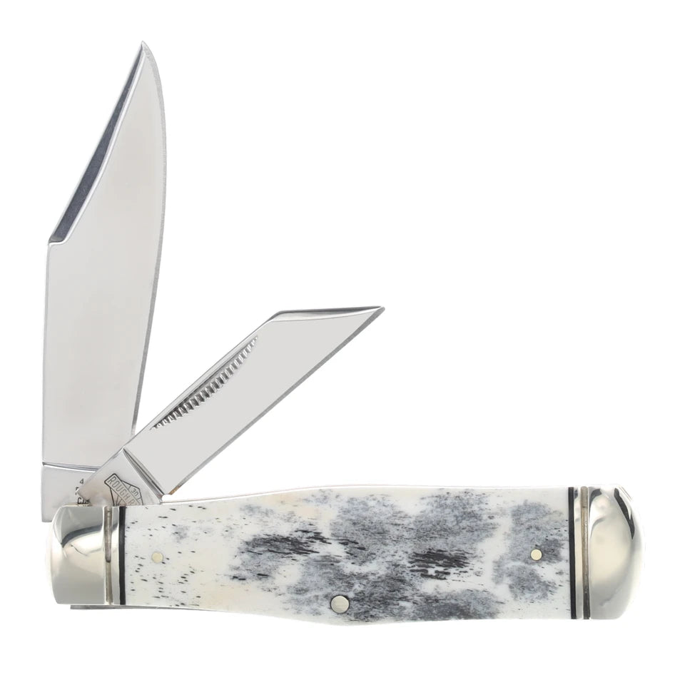 Black Appaloosa Coke Bottle Bone Folding Knife (Rough Ryder)