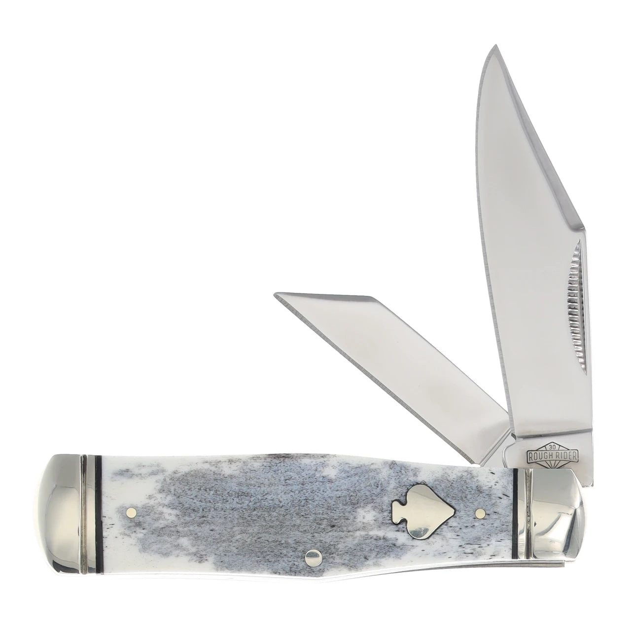Black Appaloosa Coke Bottle Bone Folding Knife (Rough Ryder)