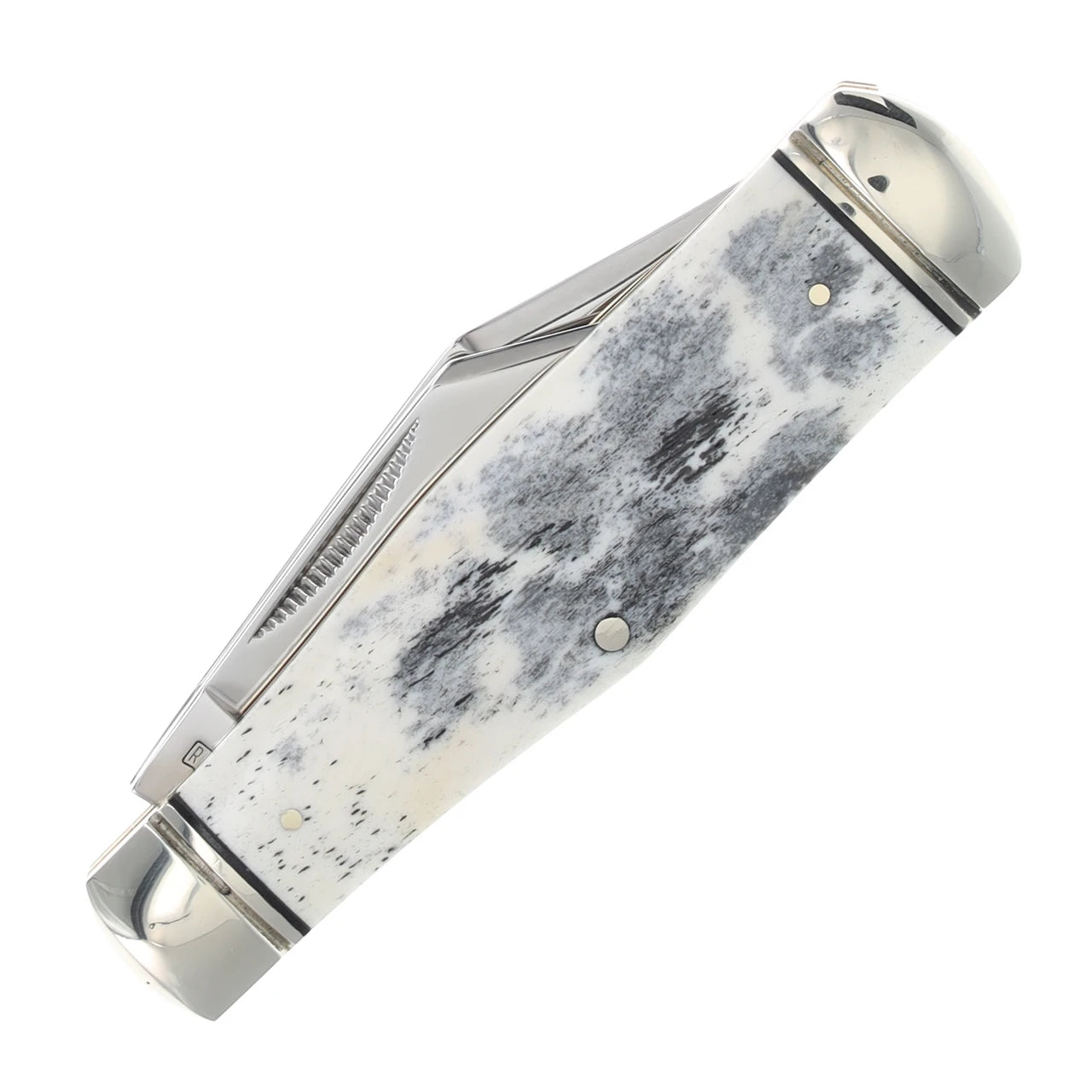 Black Appaloosa Coke Bottle Bone Folding Knife (Rough Ryder)
